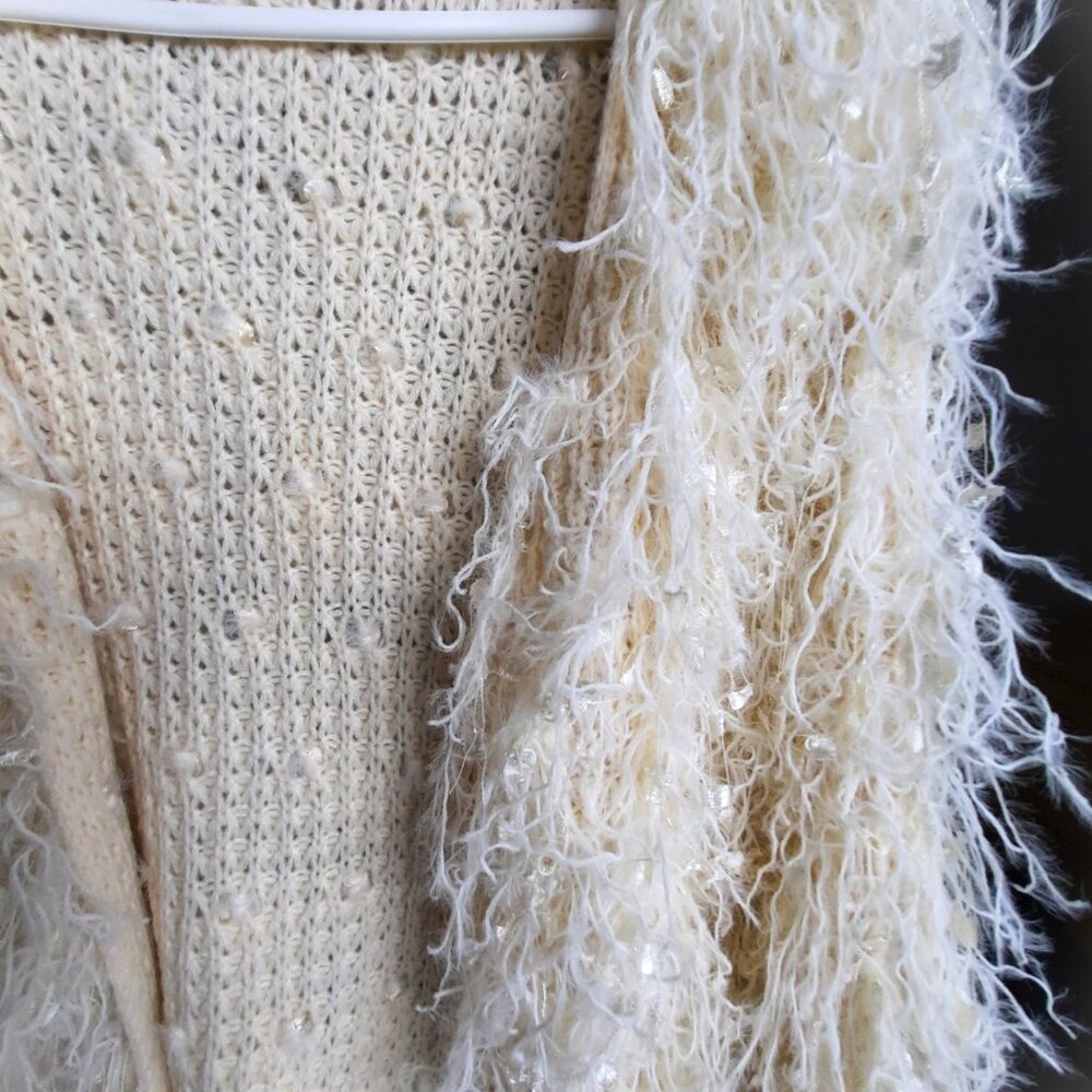 Statement piece, Shaggy knit open front cardigan, boho chic, Nado - Picture 3 of 9